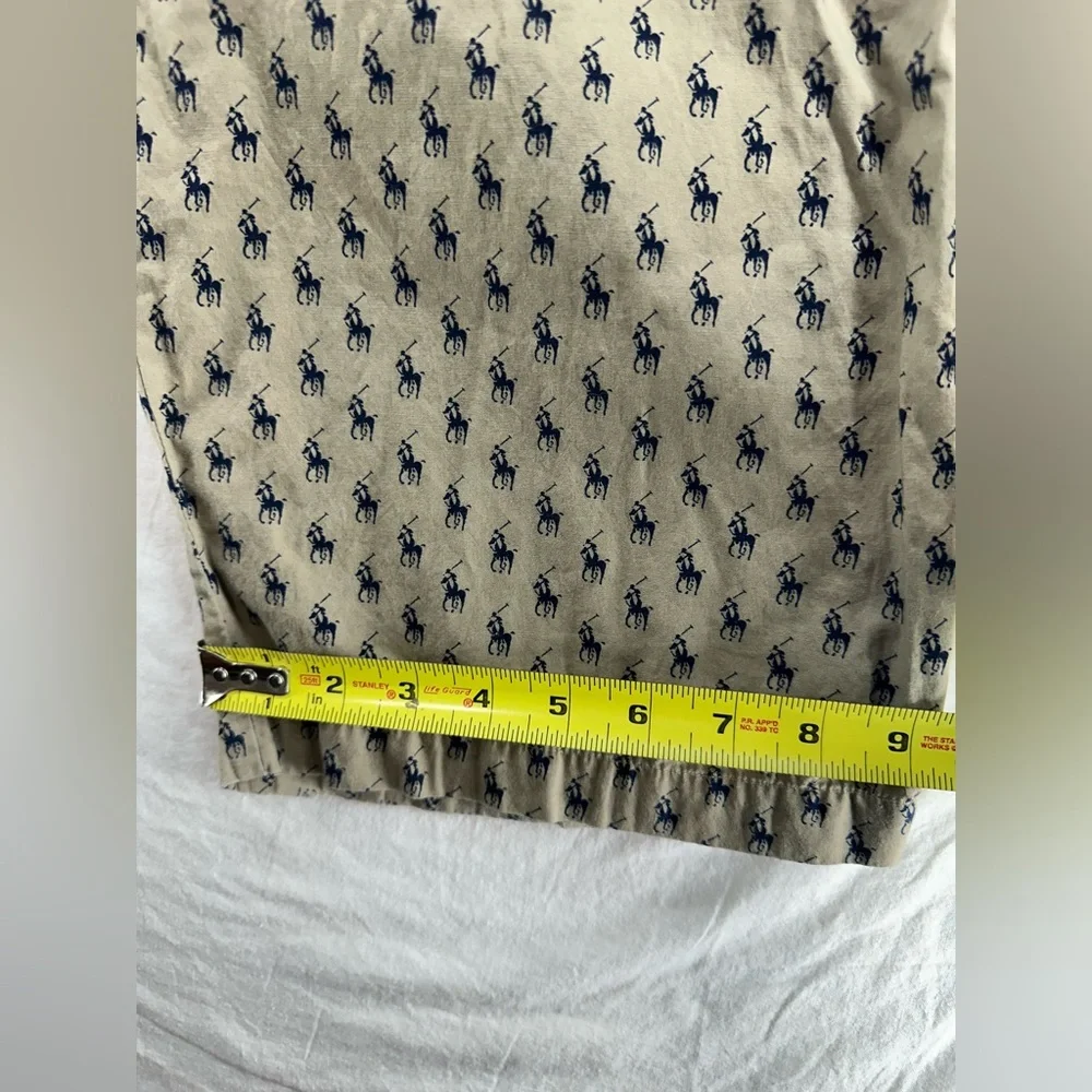 Polo Ralph Lauren Pajama Pants Tan Sleepwear Mens‎ Size L All Over Pony Print
